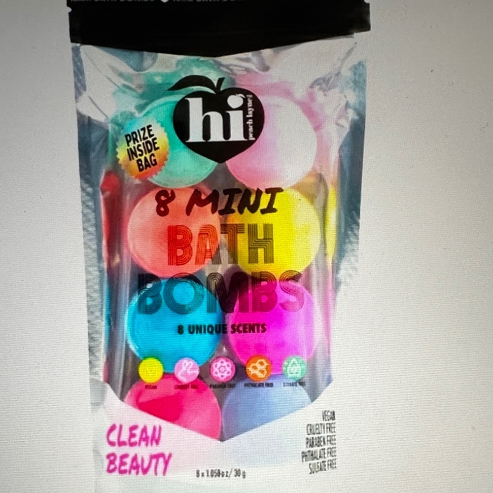 Unlisted Hi Colorful Mini Bath Bombs - Pink, Yellow, Blue, Purple, Green